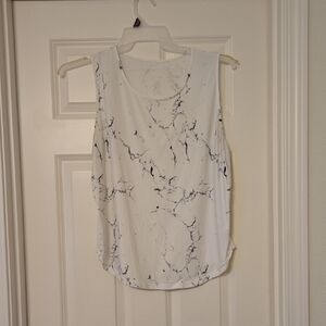 BuffBunny White and Black Marble Tank Top